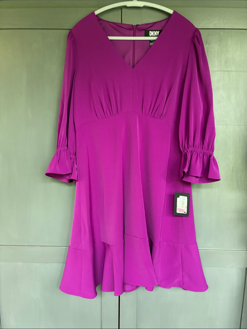 DKNY midi dress 12 fuschia orchid NWT
